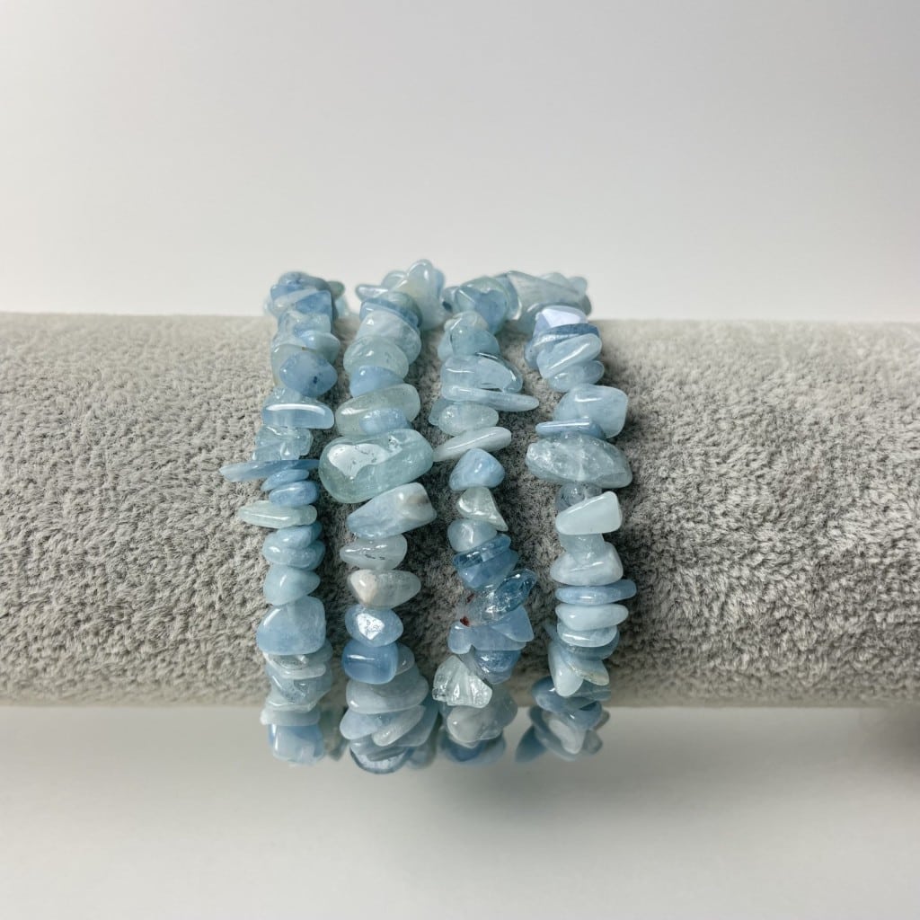 Splitarmband aquamarijn blauw