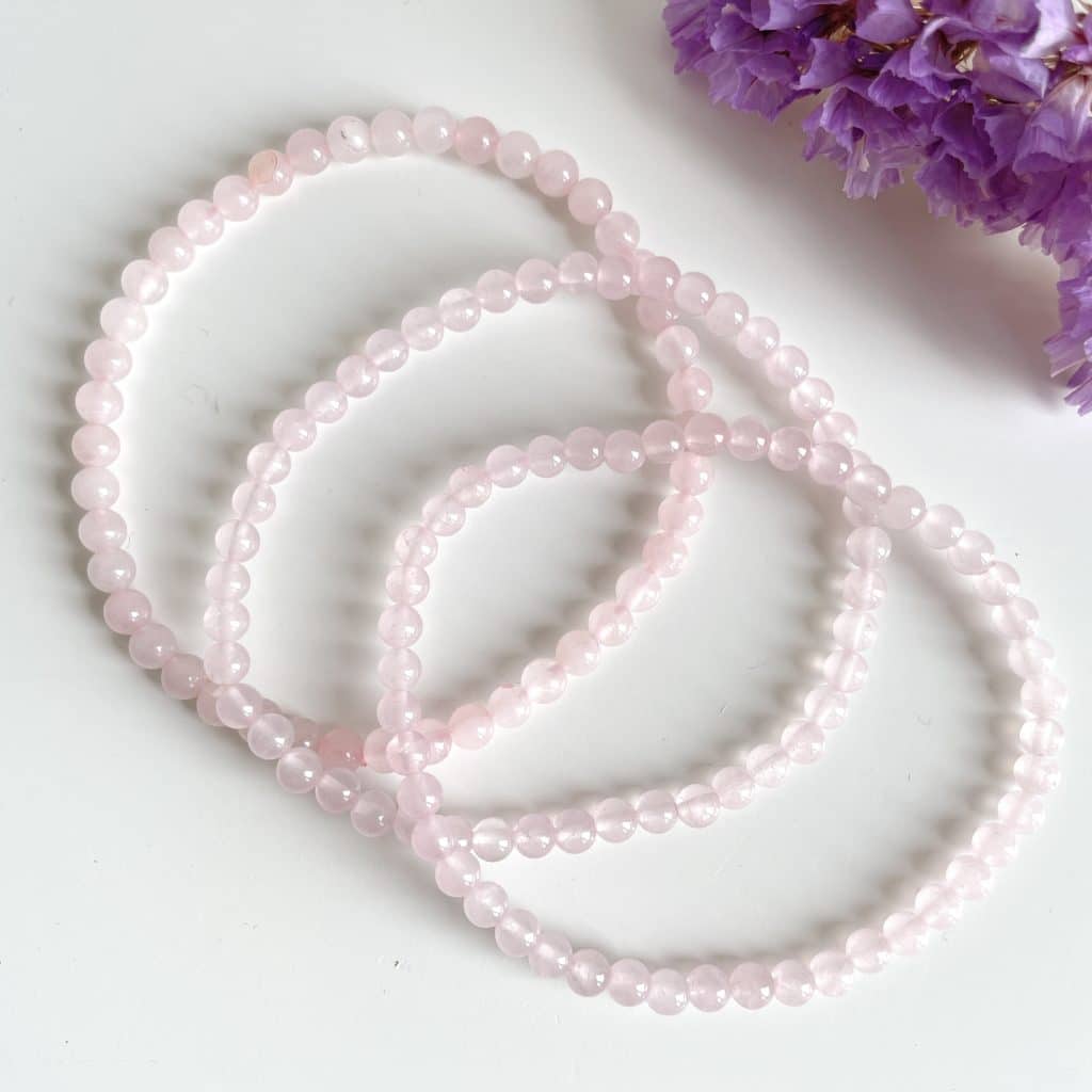 Armband rozenkwarts 4 mm