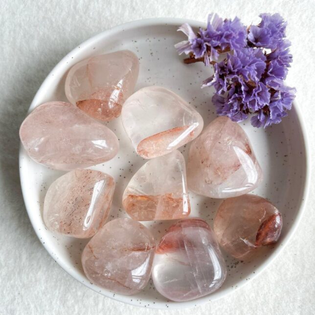 Hematietkwarts 'red healer' trommelsteen