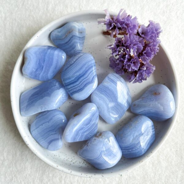 Blue lace agaat trommelsteen