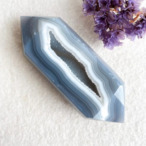 Agaat geslepen dubbeleinder 2