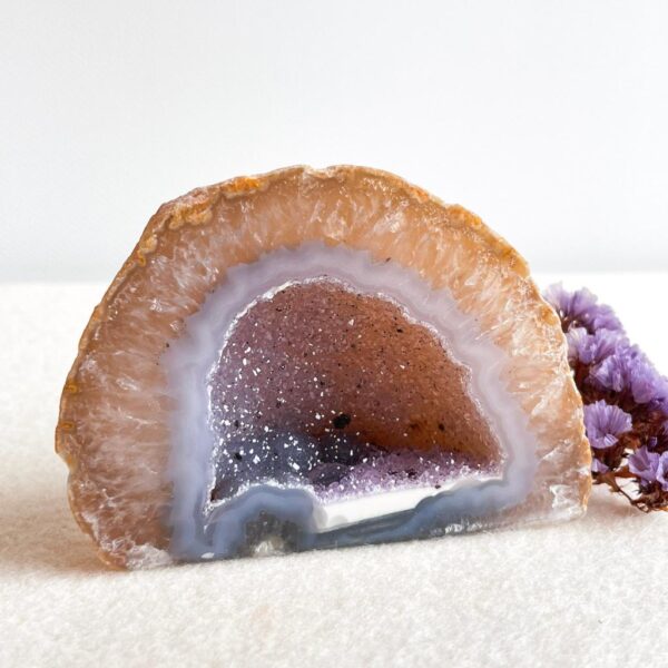 Agaat geode met amethist