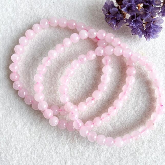 Armband rozenkwarts 6 mm