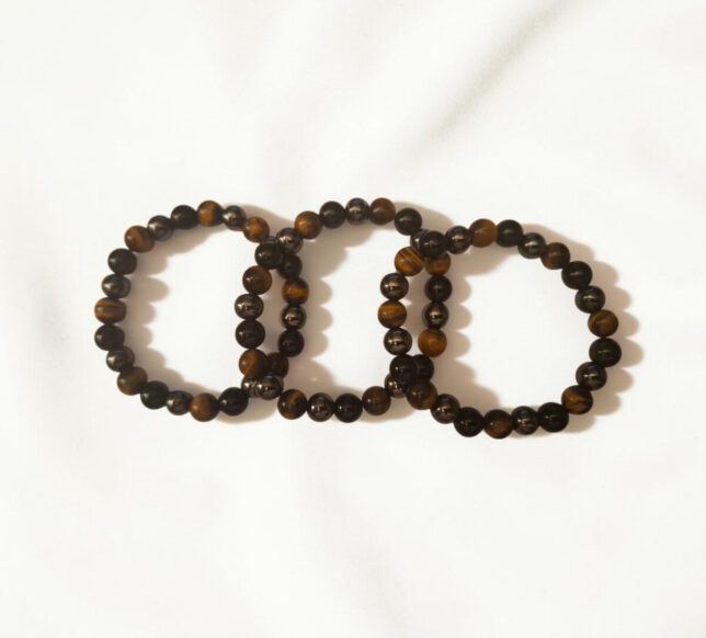 Armband Zwarte Obsidiaan/Hematiet/Tijgeroog 8mm