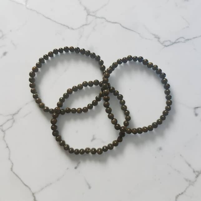 Armband Bronziet 4mm kraal